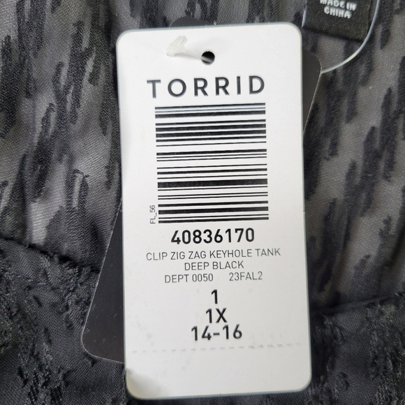Torrid Chiffon Top Size 1 1X Front Clip Keyhole Sleeveless Lined Lightweight - Picture 7 of 15